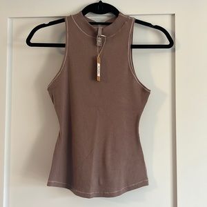 Skims Cotton Rib Mock Neck Tank - New With Tags